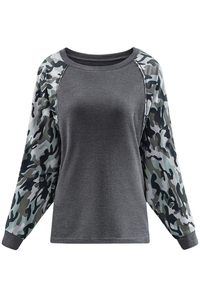 Stockpapa Ladies Squadron Thermal Camo Contrast Dolman Top Stock Garments