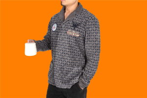 Men's Button Print Lounge Jacket 