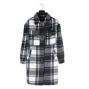 Mga Ladies Longline Plaid Coats