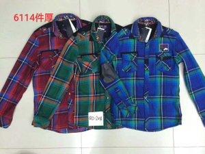 Naka-stock ang De-kalidad na Kaswal na Plaid Shirt ng Lalaki