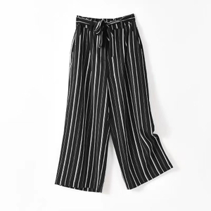 Imbentaryo ng Ladies Spandex Belted Casual Striped Pants 