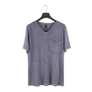 H& M ,, Mga Kasuotang Panlalaki DYE V Neck Pocket Casual Tee sa Stock 