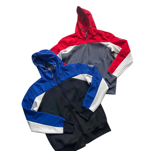 Zip-up na Hoodie ng Men's 2 Color Block