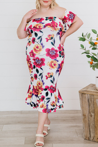 Stockpapa Plus size Ladies print dress 